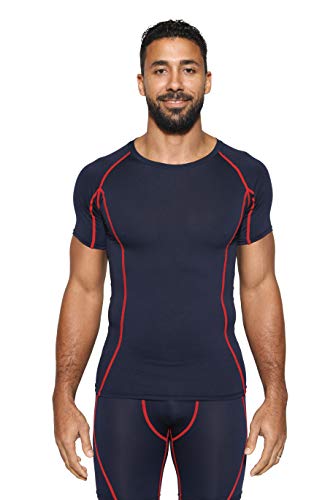 image for Real Essentials 5 Pack: Mens Short Sleeve Compression Shirt Base Layer
