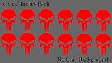 Punisher Skull Car Window Helmet Red Decal Stickers Pack Lot of 12 #NonRefMod445566