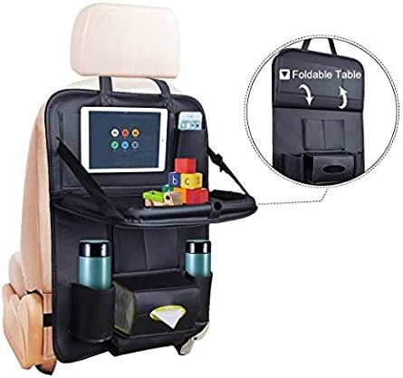 shrevi PU Leather Car Back Seat Hanging Organizer Bag Car Auto Seat Back Multi Pocket Storage Bag Organizer Holder Hanger Accessory (Black)