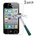 iPhone 4S/4 Screen Protector,TANTEK [Bubble-Free][HD-Clear][Anti-Scratch][Anti-Glare][Anti-Fingerprint] Premium Tempered Glass Screen Protector for Apple iPhone 4/4S,-[3Pack]