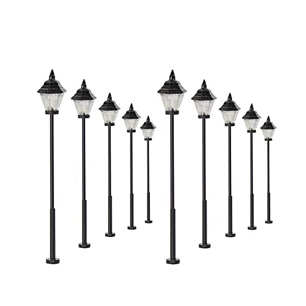 Evemodel 10 STK. Modell Bahn Lampe Led Leuchte Strassenlampen 57mm Spur H0 Puppenhaus Bonsai Dekoration