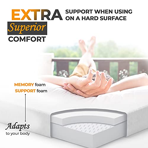 Zermätte Roll Up Memory Foam Camping Mattress Portable Folding Sleep Mat, Pad & Topper for