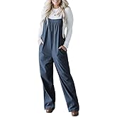 Chvity Women Corduroy Overalls with Pockets Casual Loose Fit Sleeveless Jumpsuits