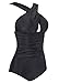 COCOPEAR Women's Elegant Front Cross One Piece Monokinis Swimsuit Swimwear(FBA)
