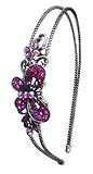 Crystal butterfly Headband U86121-0120fuchsia pink