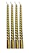 Decor Hut Metallic Wax Taper Candle Sticks Swirl Design Rich & Elelgant 10 Inches Tall Set of 4 (Gold)