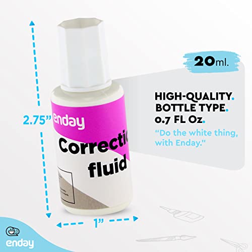 White Out Liquid Correction Fluid Pack of 4, White Fluid .7 fl. Oz. / 20 ml MultiPurpose Smooth
