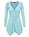 Made By Johnny Women's Long Sleeve Knot Baby Doll Tunic Top - Made in USA