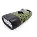 BABALI Hand Crank Solar Powered Flashlight LED Portable Dynamo Rechargeable Carabiner Buckle Emergency Mini Torch for Outdoor Camping Climbing Hiking