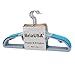 BriaUSA Dry Wet Clothes Hangers Amphibious Light Blue with Non-Slip Shoulder Design, Steel Swivel Hooks – Set of 10