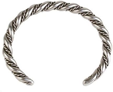 'Viking Heritage' Antiqued Finish Pewter Viking Twist Cuff Bracelet For Men, Museum Style Handcrafted USA