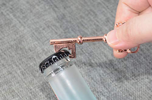 Wedding Favors for Guests 100 Pack Mixed Large Skeleton Key Bottle Openers (Rose Gold) with Tag and Pillow Candy Box and Twine Vintage Bridal Shower Favors Bottle Openers (100 pack Rose Gold)
