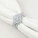 Newshe Jewellery Wedding Rings for Women AAAAA Cz Engagement Ring Set 925 Sterling Silver 3pcs 2Ct White Size 4-13