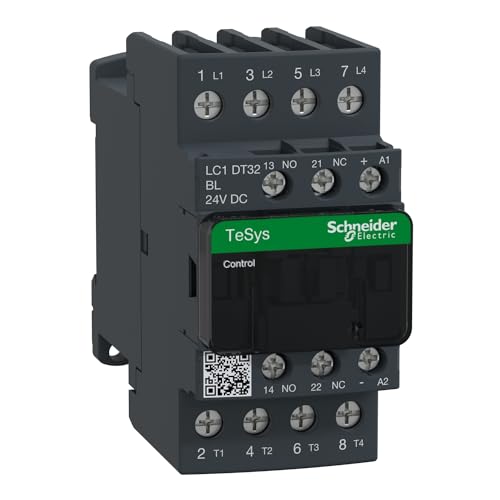 Schneider Electric, TeSys D contactor - 4P(4 NO) - AC-1 - <= 440 V 32 A - 24 V DC low cons coil, LC1DT32BL