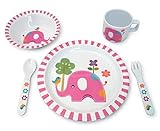 Culina Kids Melamine Dinnerware- Elephant Design. Set of 5