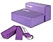 Yes4All Yoga Blocks and Strap Set – Yoga Foam Block 9x6x4 inch (Set of 2) and Yoga Strap with D-Ring – Yoga Blocks and Yoga Stretching Strap (Purple)