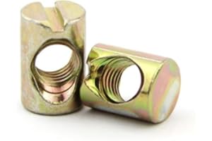 LHAZEMU M6x11 Barrel Bolts Cross- Dowel Slotted Furniture Nut for Beds Crib Chairs 12PCS.