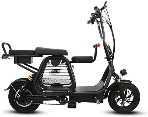 COUYY 12 inch folding electric bicycle with pet basket detachable electric bicycle battery travel adult 2-wheel battery scooter cruising range 20KM