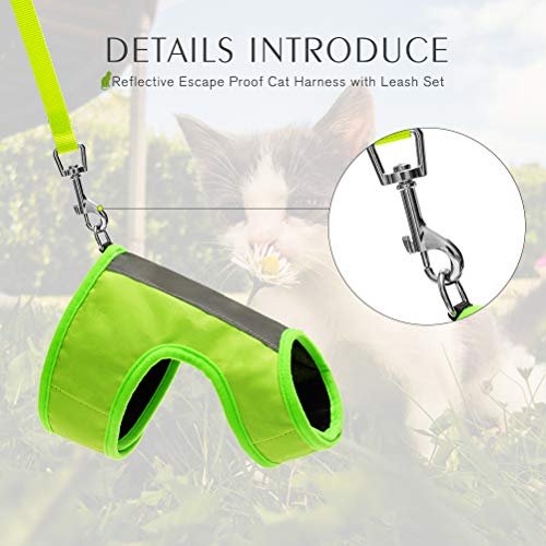 image for EXPAWLORER Reflective Cat Jacket Harness with Leash Set for Walking, S