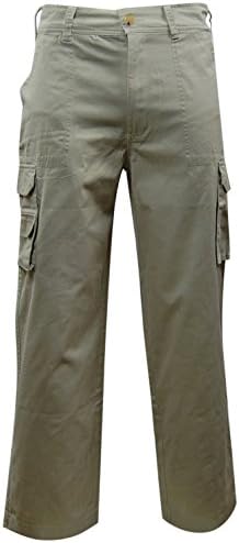 Joe Marlin Men's Casual Cotton Cargo Pants (Medium 32-34, Khaki)