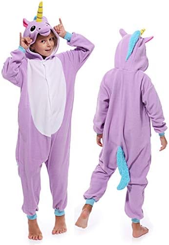 Kids Unisex Unicorn Sleepsuit Cosplay Pajamas Costume Cute Unicorn Onesies for Boys Girls Children