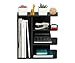 PAG Office Supplies Desk Organizer Wood Magazine File Holder Mail Sorter for Desktop, 3 Vertical and 1 Horizontal, Black