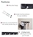 BIRDROCK HOME Folding Hook Coat and Hat Rack - 4 Hooks - 14 Inches - Wall Mount - Decorative Home Storage - Entryway Foyer Hallway Bathroom Bedroom Rail - Satin Nickel Hooks - Black Rail