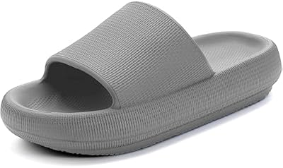 Ciabatte Donna Estive Nuvola Pantofole Uomo Doccia Sandali Comode Piscina Spiaggia Antisudore Slide Antiscivolo Scarpe da casa Interni ed Esterni,Grigio 40/41 EU