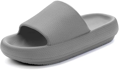 Ciabatte Donna Estive Nuvola Pantofole Uomo Doccia Sandali Comode Piscina Spiaggia Antisudore Slide Antiscivolo Scarpe da casa Interni ed Esterni,Grigio 40/41 EU
