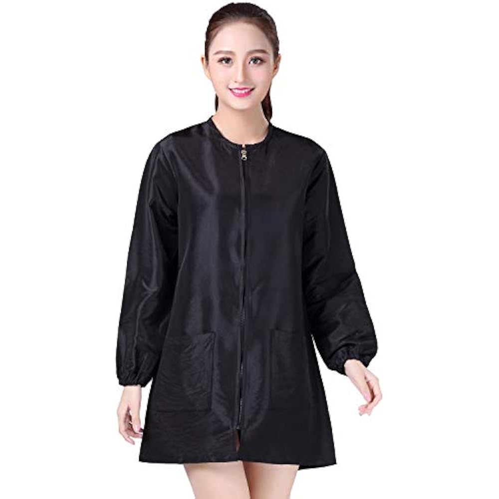 Professional Salon Smock Stylist Jacket Cosmetology Uniform Zipper