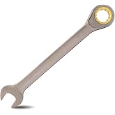 Meccion Combination Wrench 17mm Metric Open End Ratcheting Wrench - Industrial Grade Gear Spanner with Grey Nickle Plated