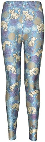 Rantanto Free Size Camouflage Stretch Womens Leggings (Free Size, WL0239 Flower Cat)