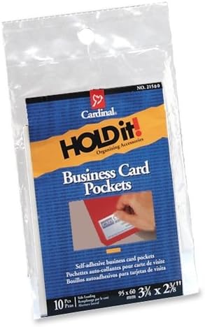 Wholesale CASE of 25 - Cardinal HOLDit! Business Card Pockets-Business Card Pockets,Top Load,3-1/2"x2-3/8",10/PK,Clear