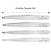 Alfaly Tweezers Set - 4 Pack Stainless Steel Precision Tweezers for Eyebrows, Facial Hair, Ingrown Hair, Splinters and More Silver