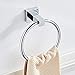 Lonffery Stainless Steel Hand Towel Ring with Towel Hook, Wall Mounted Hand Towel Holder for Bathroom, Washroom, Kitchen, Polished Chrome