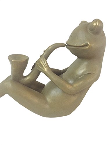 Continental Art Center CAC14620B Polyresin Frog Playing a Saxophone Garden Statue - Thumbnail 2