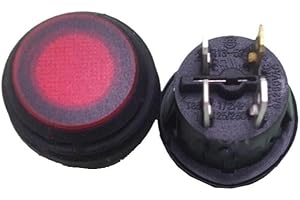 1PC R13-527 Button Switch with Light Lock 3V Red Light 6A250V