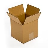Pratt PRA0009 Recycled Corrugated Cardboard Single Wall Standard Cube Box with C Flute, 6" Length x 6" Width x 6" Height, (Pack of 25) (Misc.)