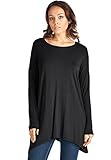 LeggingsQueen Women's Long Sleeve Basic Asymmetrical Tunic Dress