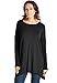 LeggingsQueen Women's Long Sleeve Basic Asymmetrical Tunic Dress