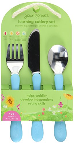 green sprouts Learning Cutlery Set, Aqua, 12 Months Plus