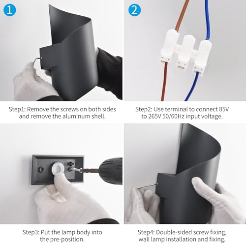 KUKAK LED wall lamp for indoor/outdoor 10 W, IP65 waterproof outdoor lamp, wall lamp for bedroom, cold white, 6000 K, modern wall light for garden, living room, anthracite.