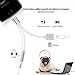 Headphones Adapter for iphone splitter audio and charge 3.5mm Jack Adapter Dongle Earphone Connector for iPhone Xs/Xs Max/XR/X（10）8/8 Plus/7/ 2 in 1 Cables Charge & Aux Audio Support iOS Latest system
