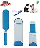 Tornado Lint Brush - Pet Fur Hair Remover Animal Hair Removal Tool Reusable Self Cleaning for Clothing, Furniture Couch, Carpet, with Self-Cleaning Base Double-Sided Brush Removes Dog & Cat Hair