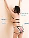 Velius Women's Sexy Open Cup Adjustable Lingerie Set (Regular Size) Black