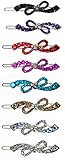 Set of 8 Barrettes with Snap On Clip for Thin Hair or for Young Girls U86175-1936-8