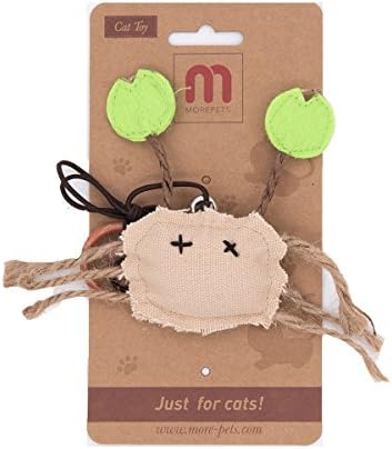 MorePets Premium Feather Teaser Exerciser For Cat and Kitten - Cat Toy Interactive Cat Wand (Crab Teaser)