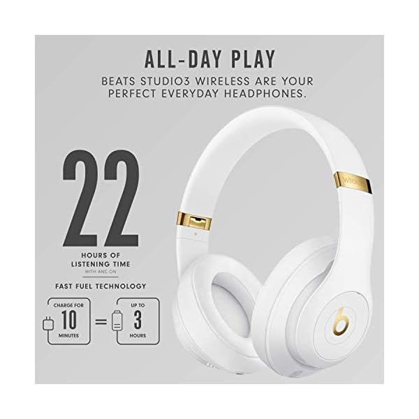 Beats-Studio3-Wireless-Noise-Cancelling-Over-Ear-Headphones-Apple-W1-Headphone-Chip-Class-1-Bluetooth-Active-Noise-Cancelling-22-Hours-Of-Listening-Time-Built-in-Microphone-White Beats Studio3 Wireless Noise Cancelling Over-Ear Headphones - Apple W1 Headphone Chip, Class 1 Bluetooth, Active Noise…