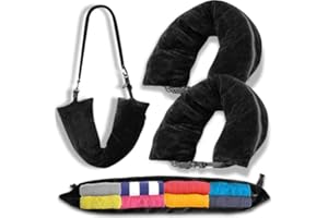 OYRLIZE 2Pcs Stuffable Travel Pillow-Stuffable Neck Pillow for Travel-Soft Velvet Stuffable Travel Neck Pillow Portable Plane Neck Pillow Case Cover Stuffable with Clothes for Airplane Essentials Accessories