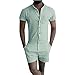 Newfen Boyfriend Shorts Mens Short Sleeve Jumpsuit Casual Short Cargo Pants Rompers Slim Fit Party Overalls